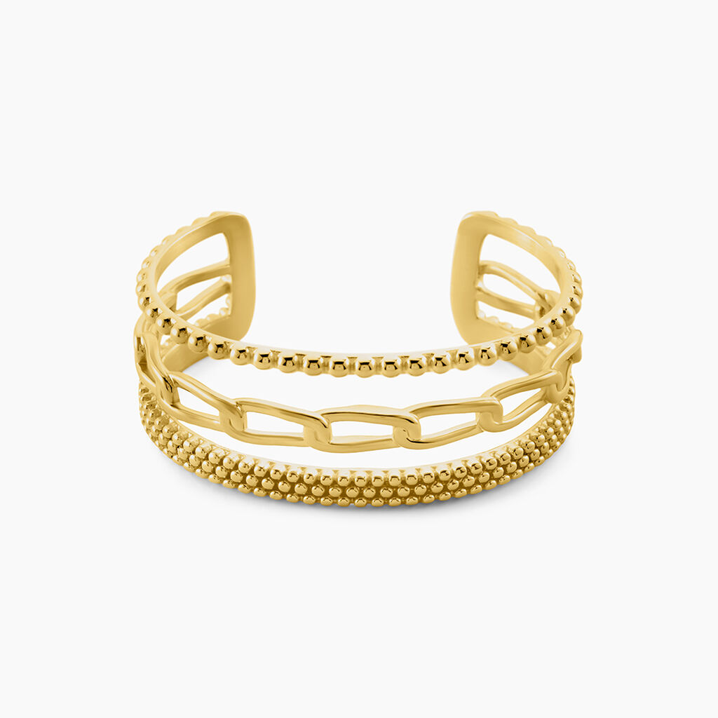 Bracelet Manchette Elain Acier Jaune - Bracelets manchettes Femme | Histoire d&rsquo;Or