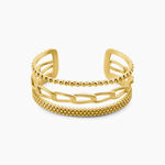 Bracelet Manchette Elain Acier Jaune - Bracelets manchettes Femme | Histoire d&rsquo;Or