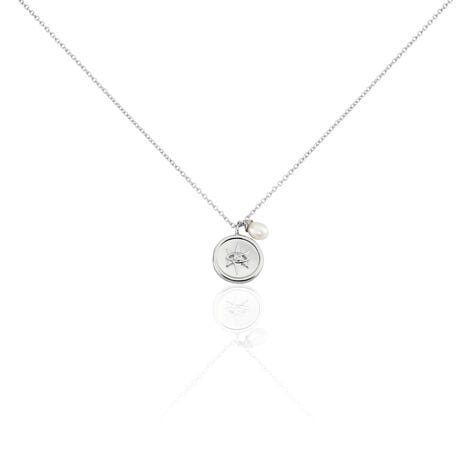 Collier Argent Glad Perle De Culture Oxydes De Zirconium - Colliers fantaisie Femme | Histoire d&rsquo;Or