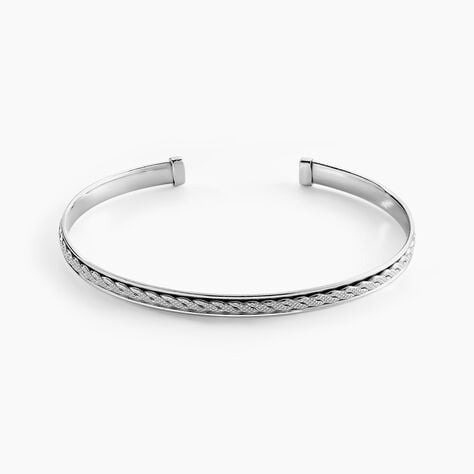 Bracelet Jonc Oscaro Argent Gris - Bracelets joncs Homme | Histoire d&rsquo;Or