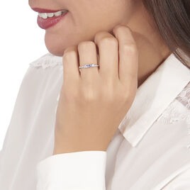 Bague Pricille Or Blanc Amethyste Et Oxyde De Zirconium - Bagues avec pierre Femme | Histoire d’Or