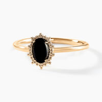 Bague Vintage Love Plaqué Or Jaune Agate