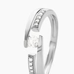 Bague Solitaire Elisa Or Blanc Diamant - Bagues solitaires Femme | Histoire d&rsquo;Or