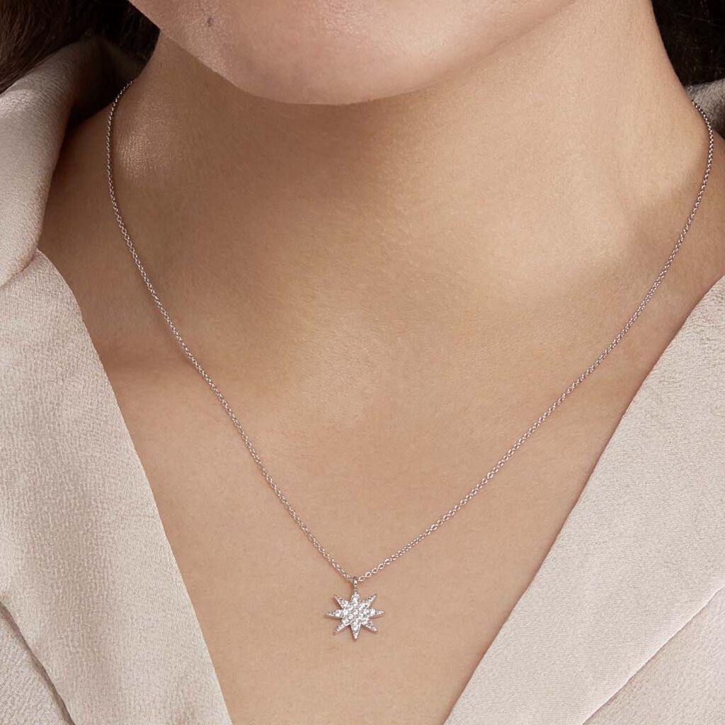 Collier Sarida Argent Blanc Oxyde De Zirconium - Colliers fantaisie Femme | Histoire d’Or