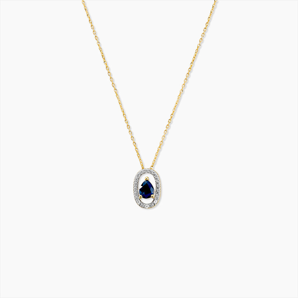Collier Dorottya Or Jaune Saphir Diamant - Colliers Femme | Histoire d’Or