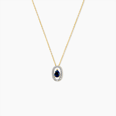 Collier Dorottya Or Jaune Saphir Diamant - Colliers Femme | Histoire d’Or