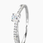 Bague Solitaire Kanel Or Blanc Oxyde De Zirconium - Bagues solitaires Femme | Histoire d&rsquo;Or