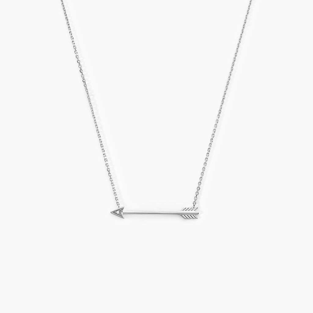 Collier Cupidon Or Blanc Diamant - Colliers Femme | Histoire d&rsquo;Or