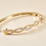 Bracelet Jonc Imae Plaqu&eacute; Or Jaune Oxyde De Zirconium - Bracelets Pierre Femme | Histoire d&rsquo;Or
