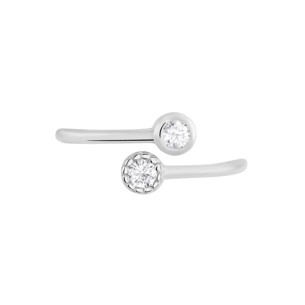 Bague Ajustable Mechte 1 Argent Blanc Oxyde De Zirconium - Bagues avec pierre Femme | Histoire d’Or
