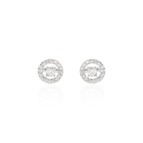 Boucles D'oreilles Puces Domitia Or Blanc Diamant - Clous d'oreilles Femme | Histoire d’Or
