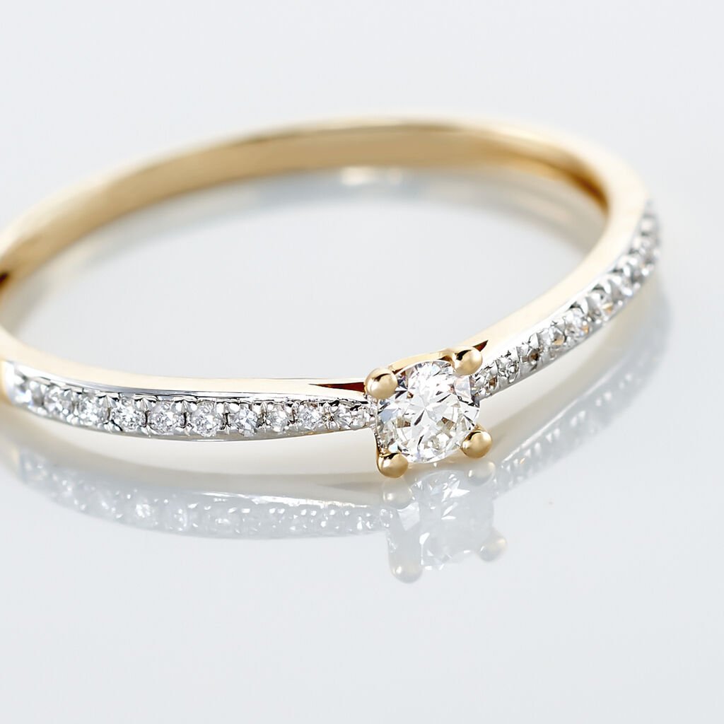 Bague Solitaire Hemera Or Jaune Diamant - Bagues solitaires Femme | Histoire d&rsquo;Or