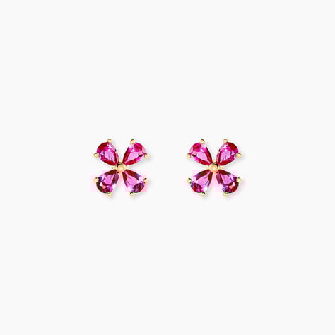 Boucles D'Oreilles Puces Fingall Or Jaune Oxyde De Zirconium - Clous d'oreilles Femme | Histoire d&rsquo;Or