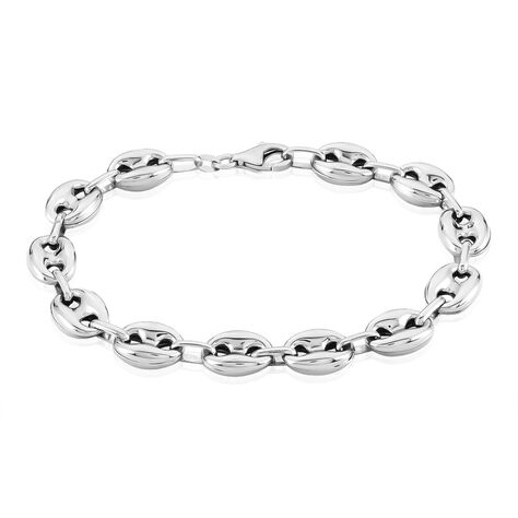 Bracelet Carrus Maille Grain De Cafe Argent Blanc - Bracelets chaîne Homme | Histoire d’Or