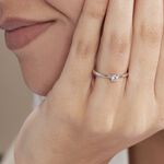 Bague Solitaire Or Blanc Fiona Diamant Synth&eacute;tique - Bagues solitaires Femme | Histoire d&rsquo;Or