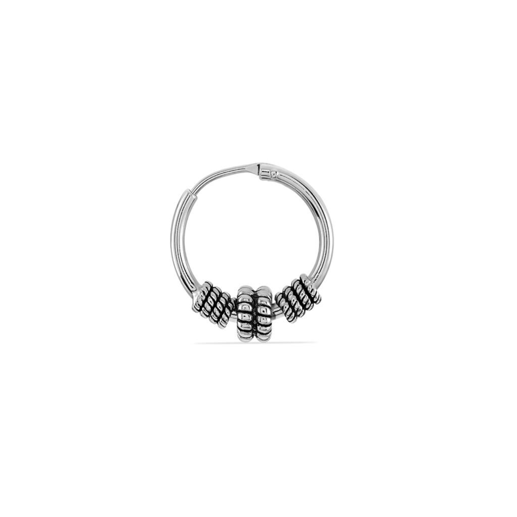 Créole Unitaire Ian Argent Blanc - Boucles d'oreilles créoles Homme | Histoire d’Or