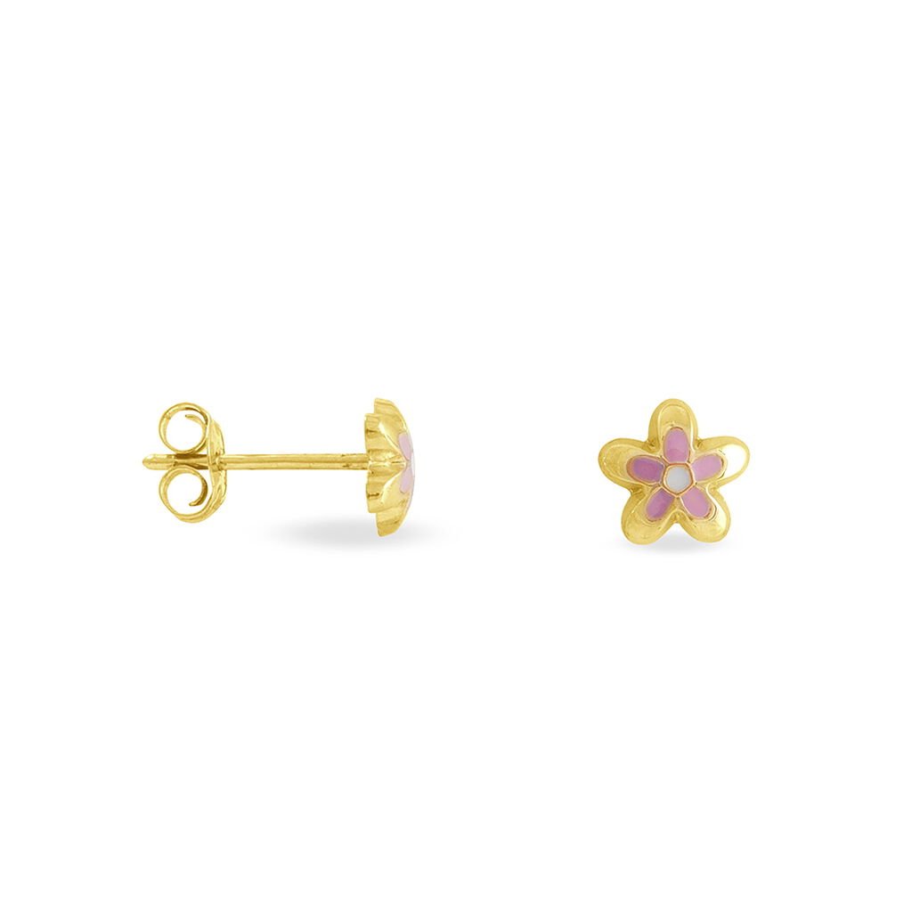 Boucles D'oreilles Puces Tammie Fleur Or Jaune - Clous d'oreilles Enfant | Histoire d&rsquo;Or