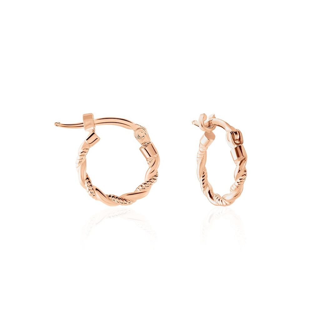 Créoles Anastasia Argent Rose - Boucles d'oreilles créoles Femme | Histoire d’Or
