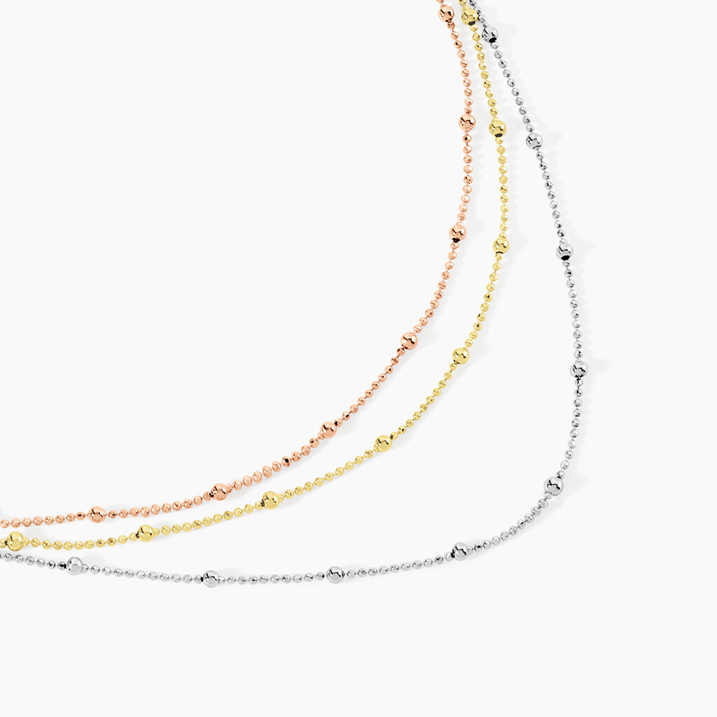 Collier Daralea Argent Tricolore - Bijoux sans pierre Femme | Histoire d&rsquo;Or