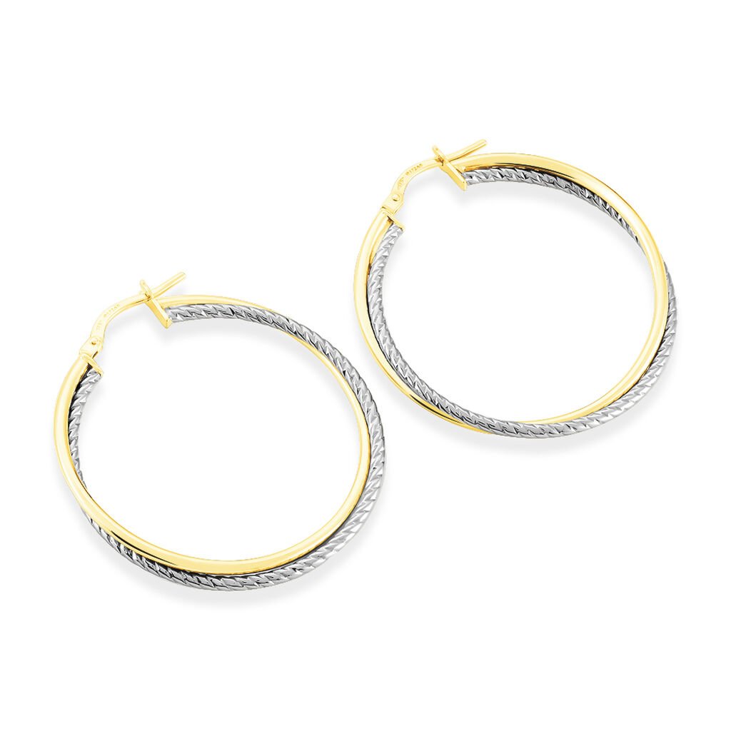 Créoles Maelia Or Bicolore - Boucles d'oreilles créoles Femme | Histoire d’Or