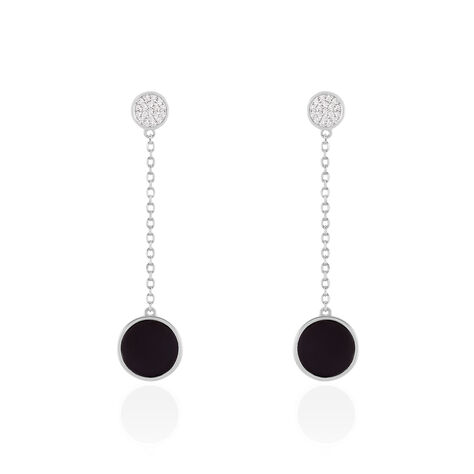 Boucles D'oreilles Pendantes Adonya Argent Céramique Et Oxyde - Boucles d'oreilles fantaisie Femme | Histoire d’Or