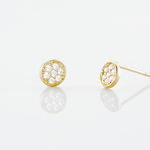 Boucles D'oreilles Puces Dorie Pastille Serti Clos Or Jaune Oxyde - Clous d'oreilles Femme | Histoire d&rsquo;Or