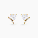 Boucles D'Oreilles Puces Rodolph Or Jaune Oxyde De Zirconium - Clous d'oreilles Femme | Histoire d&rsquo;Or