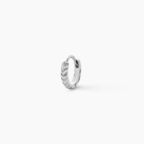 Créole Sylas Argent Blanc - Boucles d'oreilles créoles Homme | Histoire d’Or