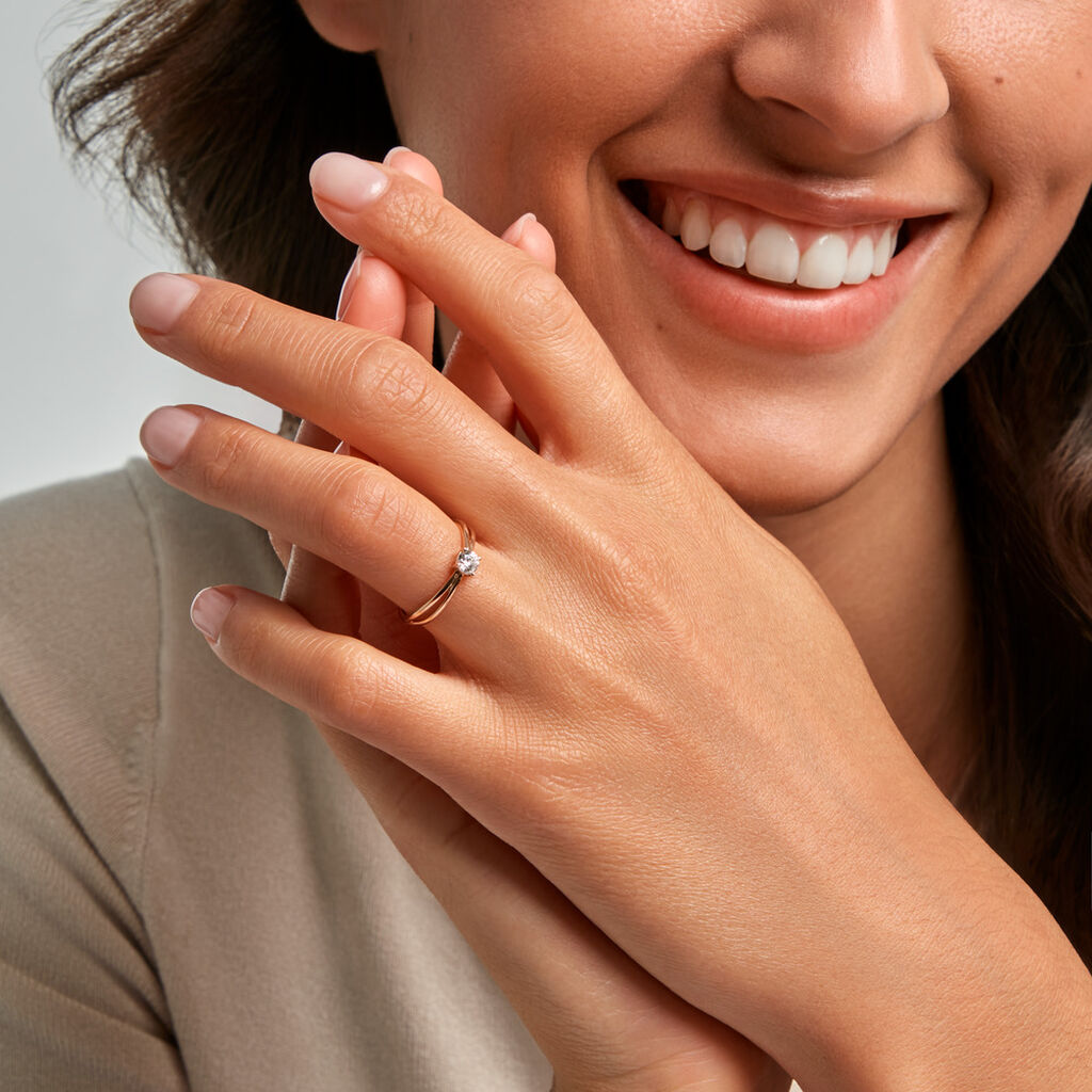 Bague Hisein Or Jaune Oxyde De Zirconium - Bagues solitaires Femme | Histoire d&rsquo;Or