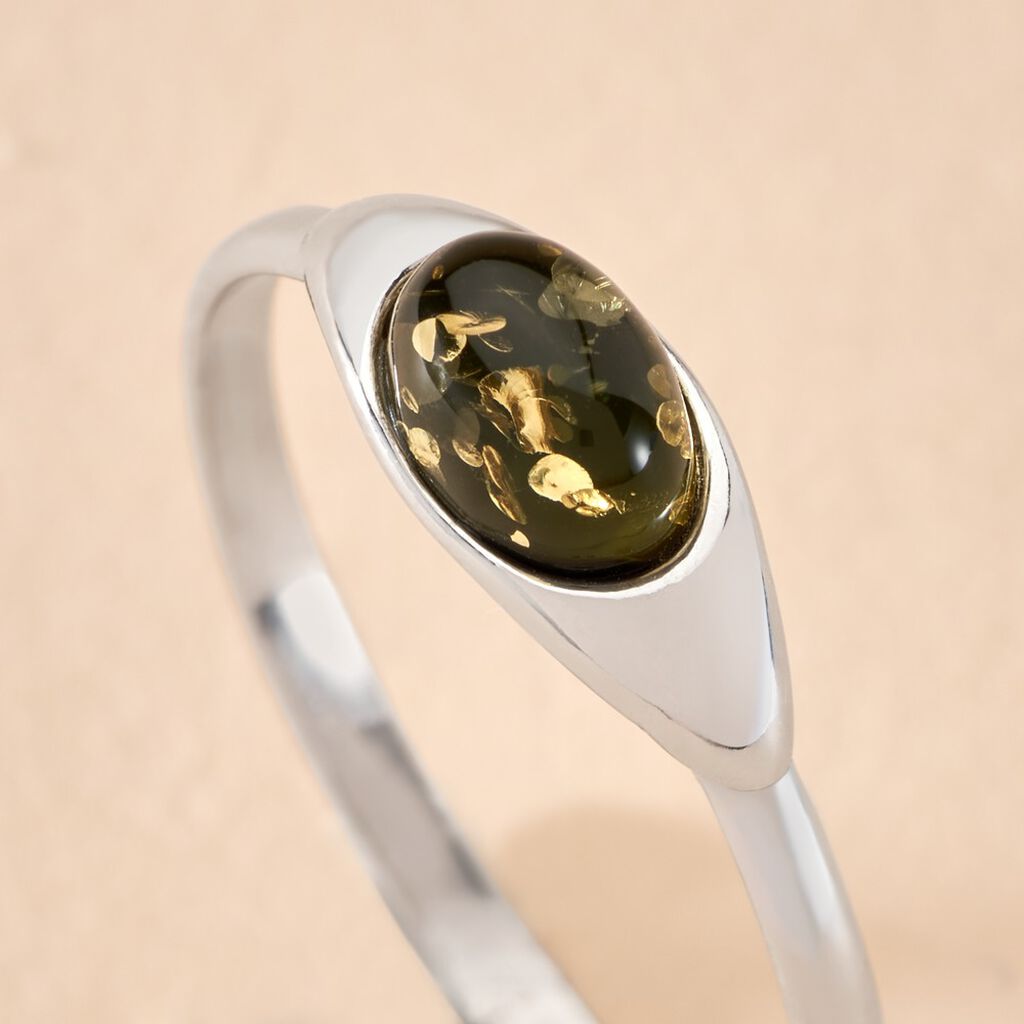 Bague Marquita Argent Blanc Ambre - Bagues solitaires Femme | Histoire d&rsquo;Or