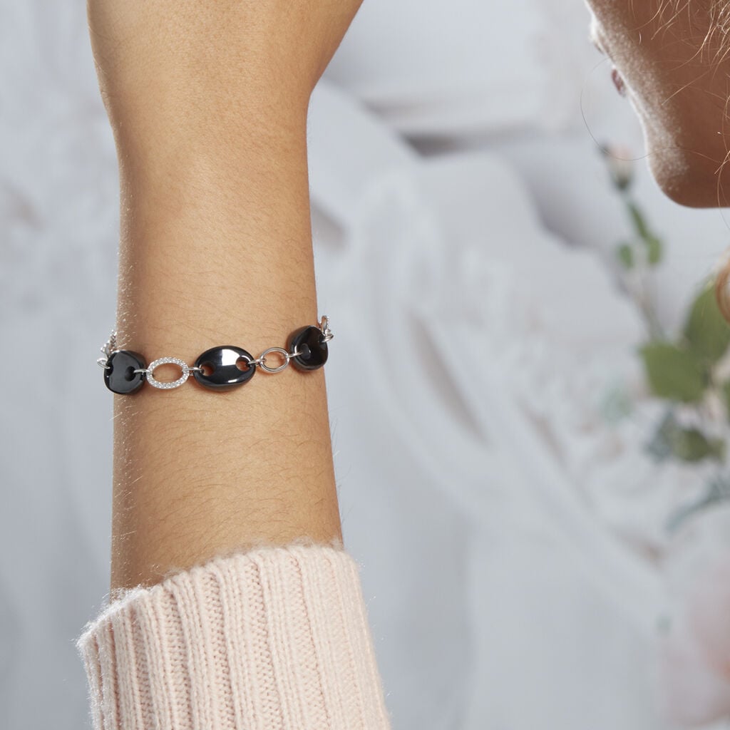Bracelet Hattie Argent Blanc C&eacute;ramique Et Oxyde De Zirconium - Bracelets Femme | Histoire d&rsquo;Or