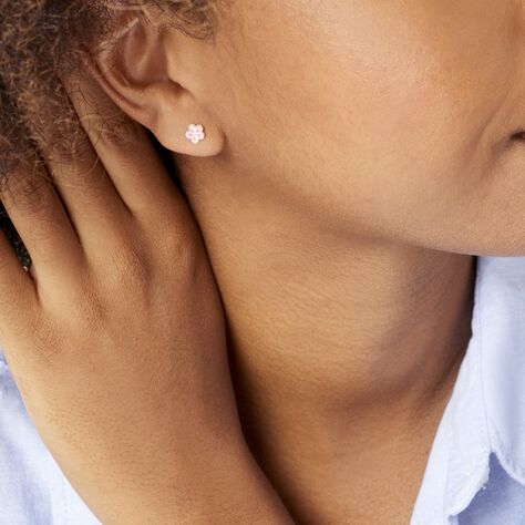 Boucles D'oreilles Puces Syna Fleur Or Jaune - Clous d'oreilles Enfant | Histoire d’Or
