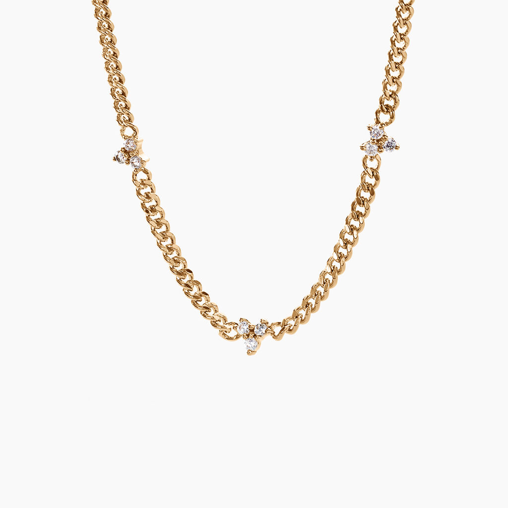 Collier Urban Flower Plaqué Or Jaune Oxyde De Zirconium - Ras de cou Femme | Histoire d’Or