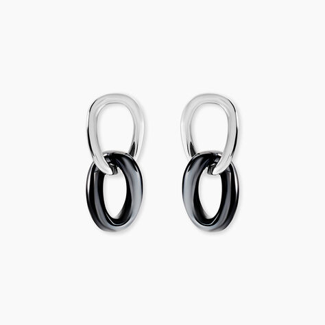 Boucles D'oreilles Pendantes Korey Argent Blanc Céramique - Boucles d'oreilles fantaisie Femme | Histoire d’Or