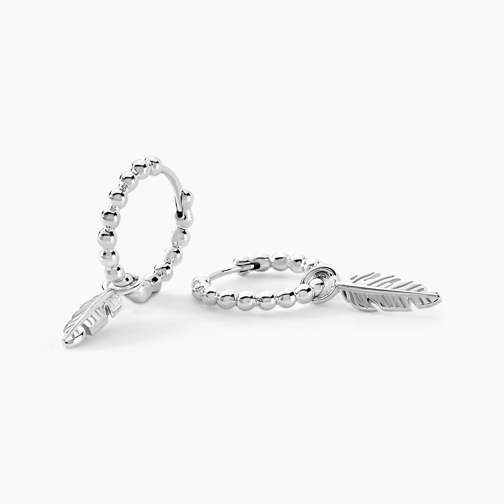 Créoles Callie Argent Blanc - Boucles d'oreilles créoles Femme | Histoire d’Or