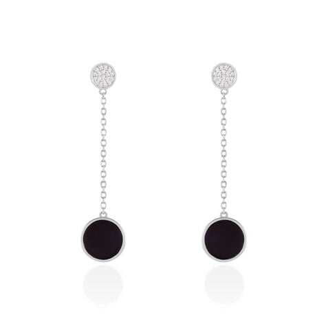 Boucles D'oreilles Pendantes Adonya Argent Céramique Et Oxyde - Boucles d'oreilles fantaisie Femme | Histoire d’Or