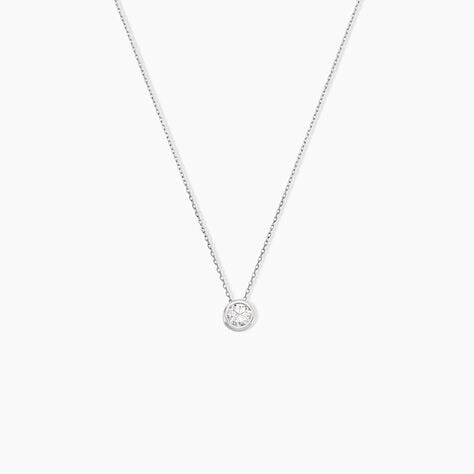 Collier Columbine Or Blanc Oxyde De Zirconium Blanc - Colliers Femme | Histoire d&rsquo;Or