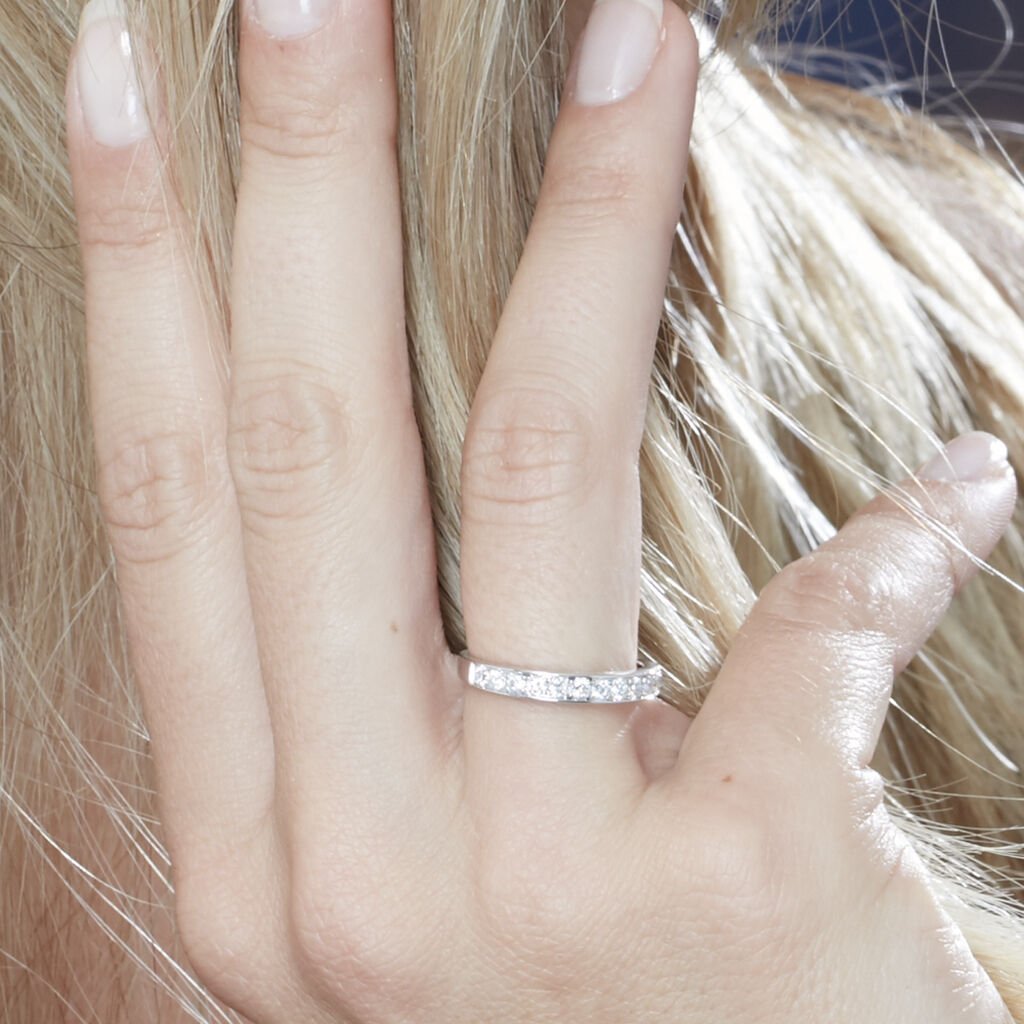 Alliance Valentine Or Blanc Diamant Synthetique - Alliances Femme | Histoire d’Or