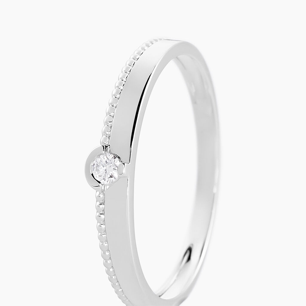 Bague Lou Or Blanc Diamant - Bagues solitaires Femme | Histoire d’Or