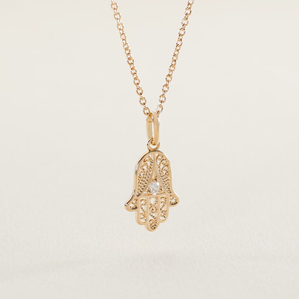 Collier Plaqu&eacute; Or Stijn Oxyde De Zirconium - Colliers fantaisie Femme | Histoire d&rsquo;Or