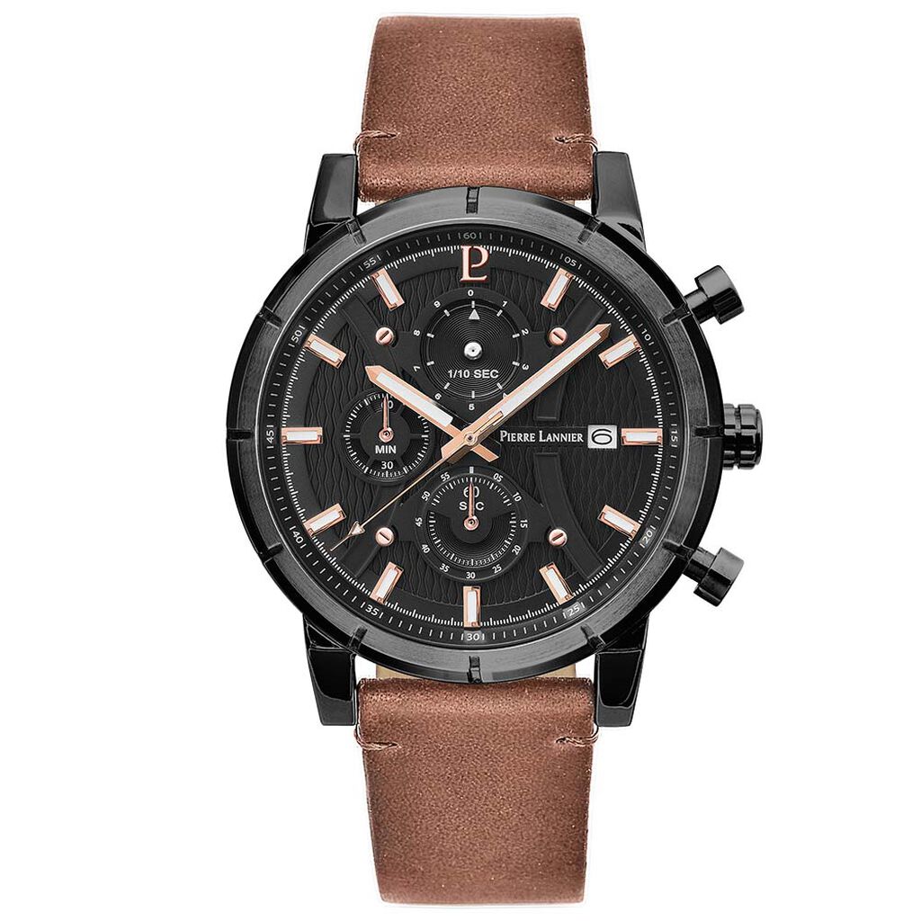 Montre Pierre Lannier Criterium Noir - Montres Homme | Histoire d’Or