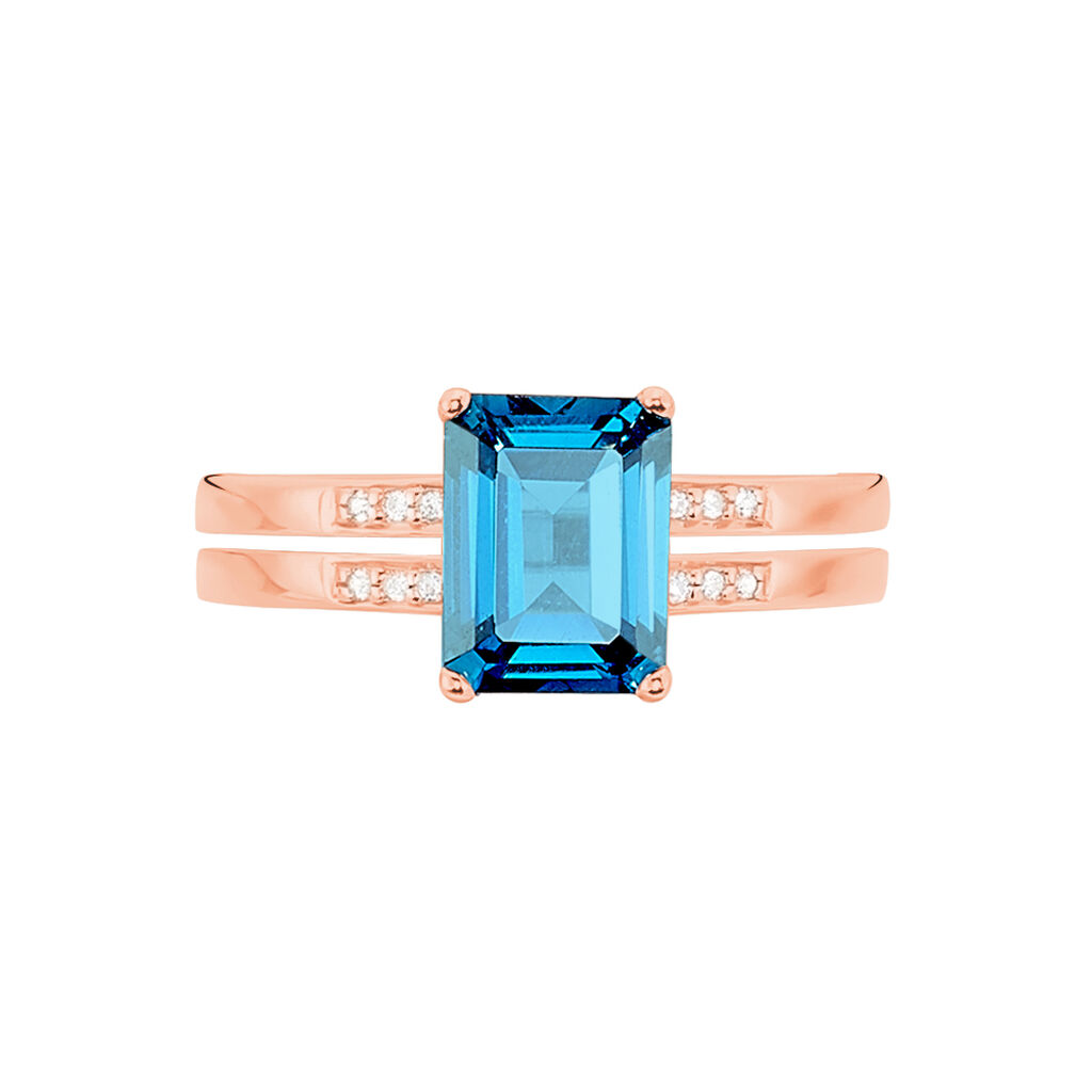 Bague Noee Or Rose Topaze Et Oxyde De Zirconium - Bagues solitaires Femme | Histoire d’Or
