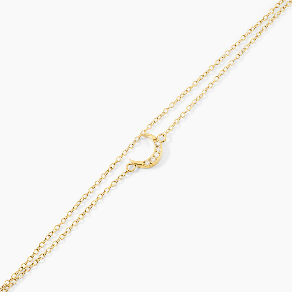 Bracelet Acier Dor&eacute; Oxyde De Zirconium - Bracelets Femme | Histoire d&rsquo;Or