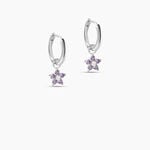 Cr&eacute;oles Purple Bloom Argent Blanc Oxyde De Zirconium - Boucles d'oreilles cr&eacute;oles Femme | Histoire d&rsquo;Or