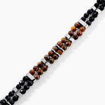 Bracelet Jourdan Acier Blanc Agate Oeil De Tigre - Bracelets Homme | Histoire d&rsquo;Or