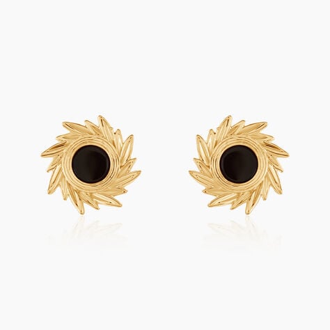 Boucles D'oreilles Puces Delroy Plaque Or Jaune Agate - Boucles d'oreilles fantaisie Femme | Histoire d’Or