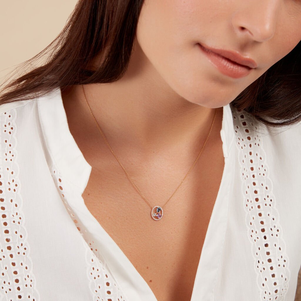 Collier Garden Or Jaune Topaze Am&eacute;thyste - Colliers Femme | Histoire d&rsquo;Or