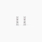 Boucles D'oreilles Puces Or Blanc Sabine Diamants - Boucles d'oreilles pierres pr&eacute;cieuses Femme | Histoire d&rsquo;Or