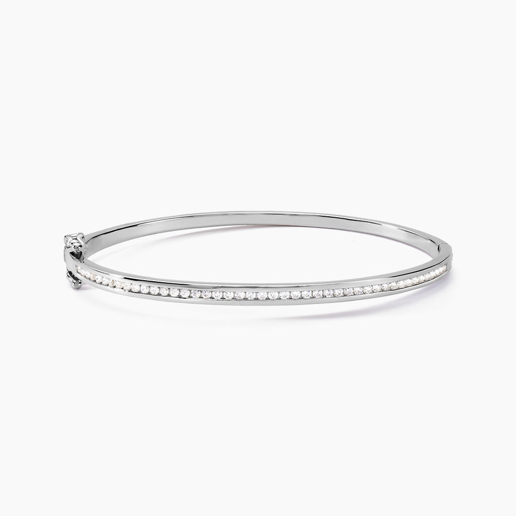 Bracelet Jonc Laurianne Argent Blanc Oxyde De Zirconium - Bracelets joncs Femme | Histoire d&rsquo;Or