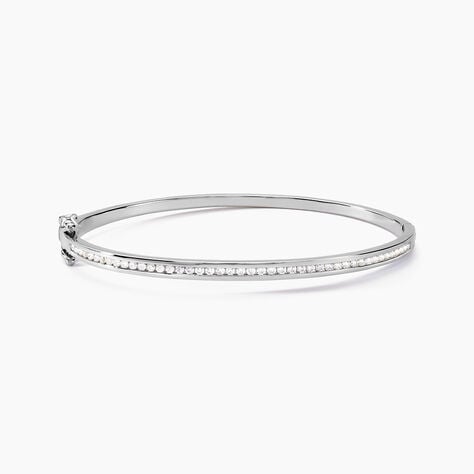 Bracelet Jonc Laurianne Argent Blanc Oxyde De Zirconium - Bracelets joncs Femme | Histoire d&rsquo;Or
